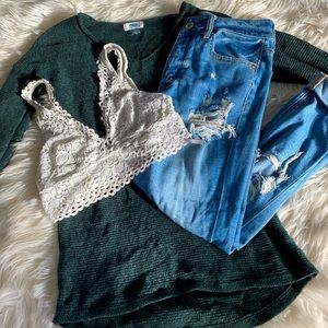 Old Navy Green V-neck Sweater